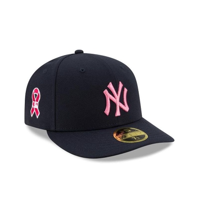 Blue New York Yankees Hat - New Era MLB Mother's Day Low Profile 59FIFTY Fitted Caps USA1263405